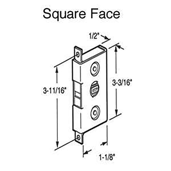 Mortise Lock for Sliding Patio Doors Horizontal Keyway Steel Finish - Mortise Lock for Sliding Patio Doors Horizontal Keyway Steel Finish