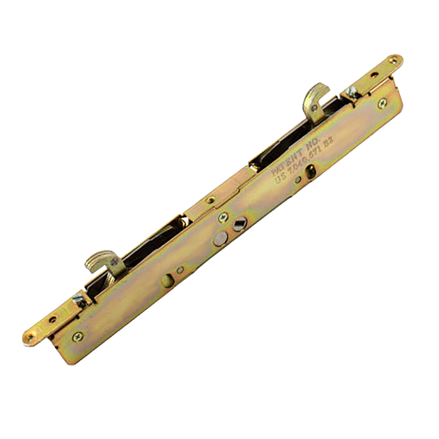 2-point Double Hook Sliding door lock, Center Drive, No Faceplate - Choose Material - 2-point Double Hook Sliding door lock, Center Drive, No Faceplate - Choose Material