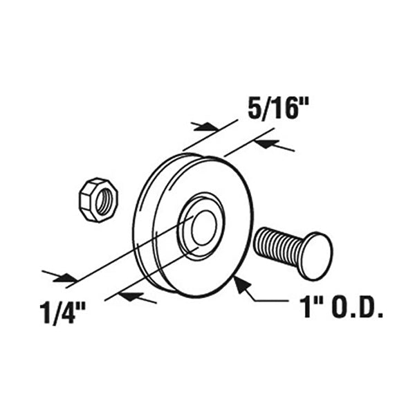 Roller Only, 1 inch Diameter Steel Wheel - Roller Only, 1 inch Diameter Steel Wheel