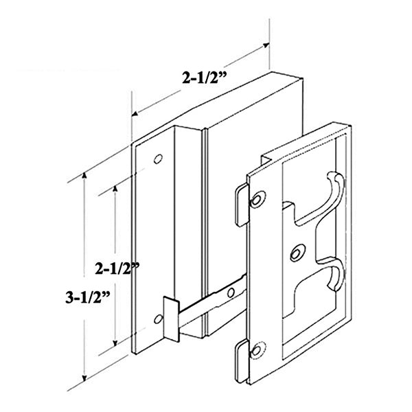 DISCONTINUED Non-Handed Plastic Latch & Pull Handle Set for Sliding Screen Door - Black - DISCONTINUED Non-Handed Plastic Latch & Pull Handle Set for Sliding Screen Door - Black