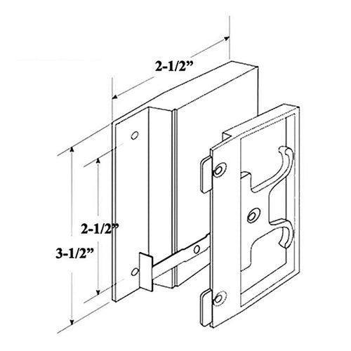 DISCONTINUED Non-Handed Plastic Latch & Pull Handle Set for Sliding Screen Door - Black - DISCONTINUED Non-Handed Plastic Latch & Pull Handle Set for Sliding Screen Door - Black