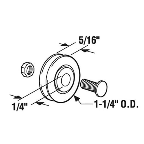 Rollers Only, 1-1/4 Steel Wheel, w/ Bolt - Pairs - Rollers Only, 1-1/4 Steel Wheel, w/ Bolt - Pairs