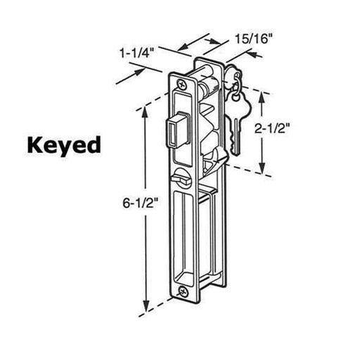 Crossly Keyed Handle Set Flush For Sliding Patio Doors Type with Push Button Activator - Crossly Keyed Handle Set Flush For Sliding Patio Doors Type with Push Button Activator