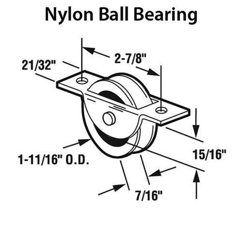 Roller Assembly for Sliding Patio Doors with Adjustable Aluminum Housing  1.688 Inch Nylon Wheel Diameter - Roller Assembly for Sliding Patio Doors with Adjustable Aluminum Housing  1.688 Inch Nylon Wheel Diameter