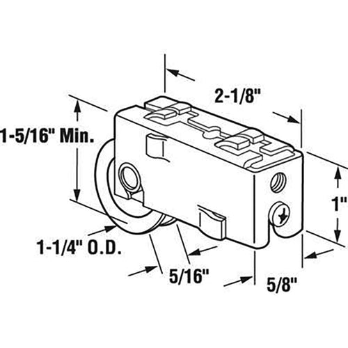 Sliding Door Roller Single Steel Roller Ball Bearing For Sliding Glass Door Plain Back Housing 1.25 Inch Steel Wheel - Sliding Door Roller Single Steel Roller Ball Bearing For Sliding Glass Door Plain Back Housing 1.25 Inch Steel Wheel