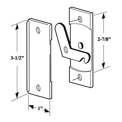 Non-Handed Plastic Latch & Pull Handle Set with Steel Latch for Sliding Screen Door - Black - Non-Handed Plastic Latch & Pull Handle Set with Steel Latch for Sliding Screen Door - Black
