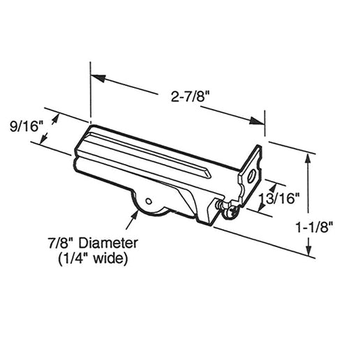 Roller Assembly - Sliding Patio Door, Steel Ball Bearing, 5/8