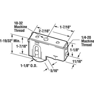 Sliding Door Roller For Fleetwood Glass Door Steel Wheel With Steel Housing Single 1.125 Inch Wheel - Sliding Door Roller For Fleetwood Glass Door Steel Wheel With Steel Housing Single 1.125 Inch Wheel