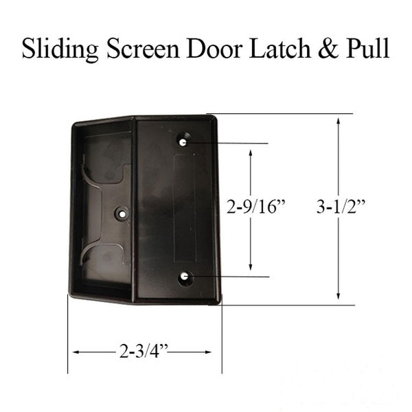Non-Handed Latch & Pull for Sliding Screen Door - Black - Non-Handed Latch & Pull for Sliding Screen Door - Black