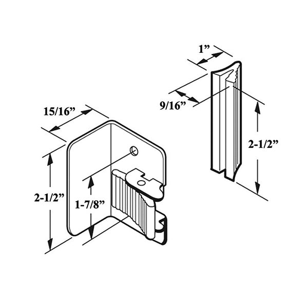 Non-Handed Clamp Style Latch & Pull for Sliding Screen Door - Aluminum - Non-Handed Clamp Style Latch & Pull for Sliding Screen Door - Aluminum