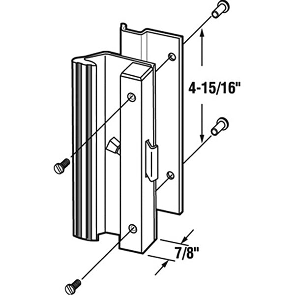 Discontinued - Handle Set - Sliding Patio Door, Extruded Aluminum - Low Profile Clamp Style - Discontinued - Handle Set - Sliding Patio Door, Extruded Aluminum - Low Profile Clamp Style