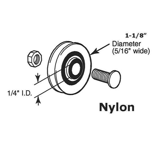 Roller Wheel Only 1.125 Inch Nylon Ball Bearing Wheel Diameter - Roller Wheel Only 1.125 Inch Nylon Ball Bearing Wheel Diameter