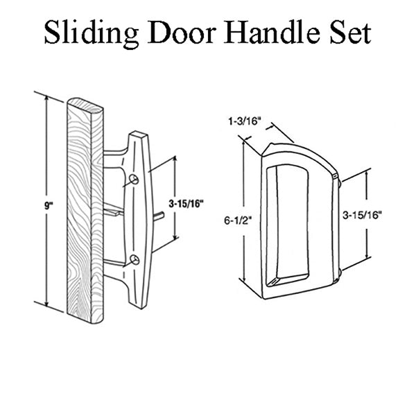 Sliding Patio Door Handle Set for 1-3/4 Inch Thick Doors - Sliding Patio Door Handle Set for 1-3/4 Inch Thick Doors