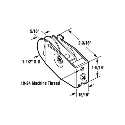 Sliding Door Roller with Hooks for Sliding Glass Doors 1.5 Inch Steel Ball Bearing Wheel Diameter - Sliding Door Roller with Hooks for Sliding Glass Doors 1.5 Inch Steel Ball Bearing Wheel Diameter
