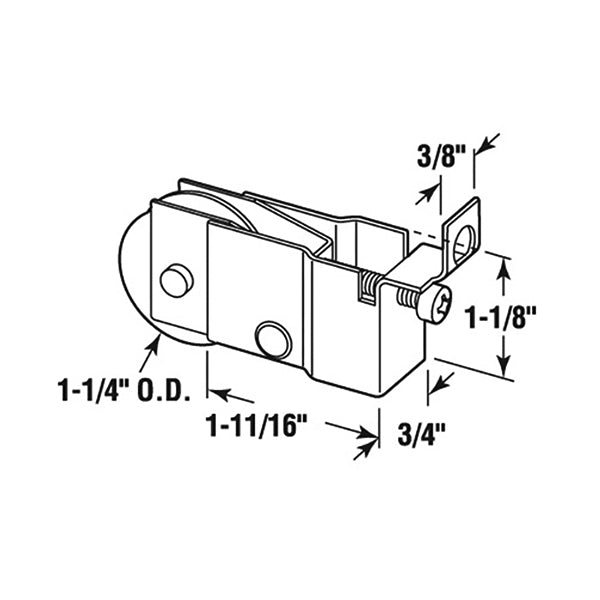 Sliding Glass Door Roller For Ador and Hi Lite Doors 1.25 Inch Nylon Wheel With Metal Housing - Sliding Glass Door Roller For Ador and Hi Lite Doors 1.25 Inch Nylon Wheel With Metal Housing