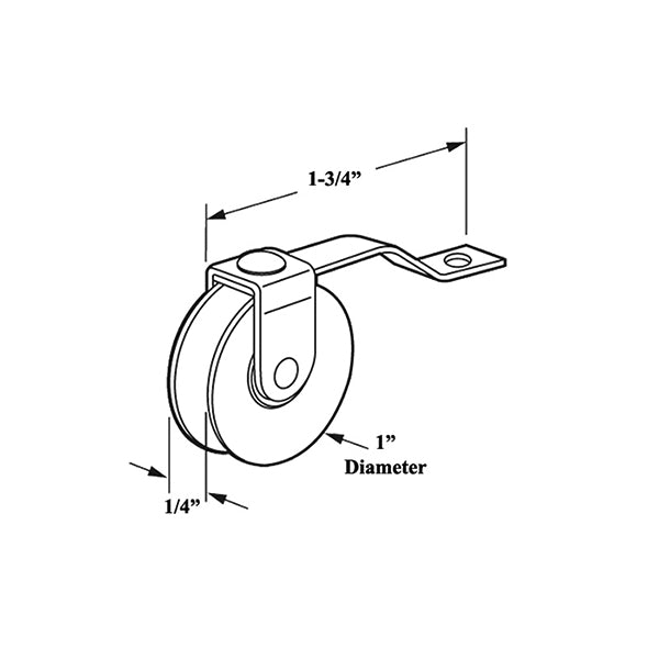 Spring Tension Roller Assembly with 1 Inch Nylon Wheel for MI Sliding Screen Door - Spring Tension Roller Assembly with 1 Inch Nylon Wheel for MI Sliding Screen Door