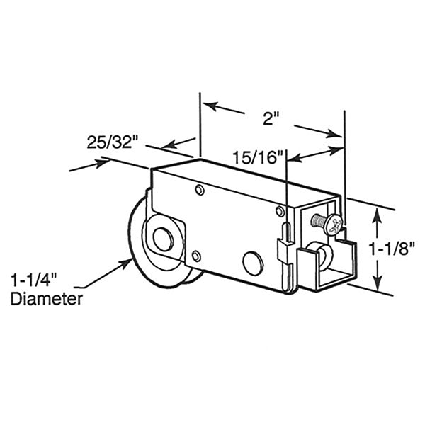 Sliding Patio Door Roller For Old Style Acorn Doors 1.25 Inch Steel Roller With Metal Housing - Sliding Patio Door Roller For Old Style Acorn Doors 1.25 Inch Steel Roller With Metal Housing