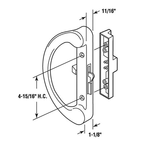 Sliding Patio Door Handleset With Interior and Exterior Pull With Mortise Lock - Sliding Patio Door Handleset With Interior and Exterior Pull With Mortise Lock