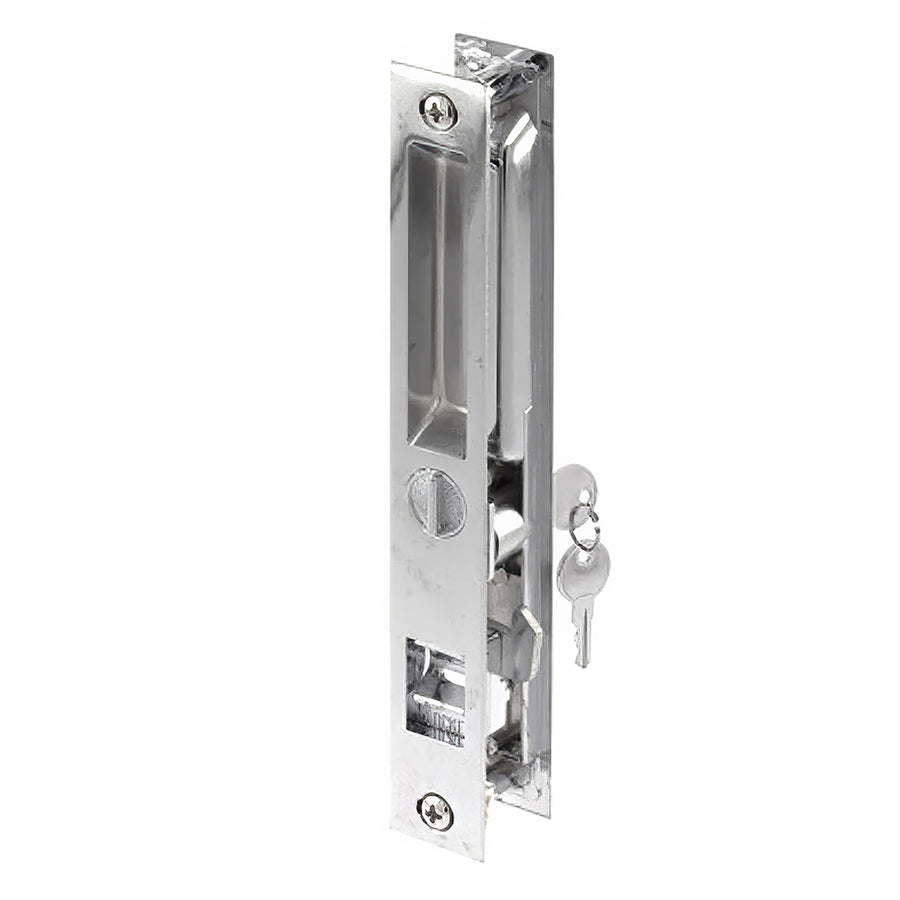Keyed Sliding Door Handle Flush Type Handle Set with Hook Style Latch Keyed Chrome Finish - Keyed Sliding Door Handle Flush Type Handle Set with Hook Style Latch Keyed Chrome Finish