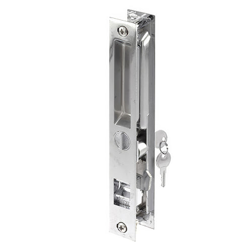 Keyed Sliding Door Handle Flush Type Handle Set with Hook Style Latch Keyed Chrome Finish - Keyed Sliding Door Handle Flush Type Handle Set with Hook Style Latch Keyed Chrome Finish