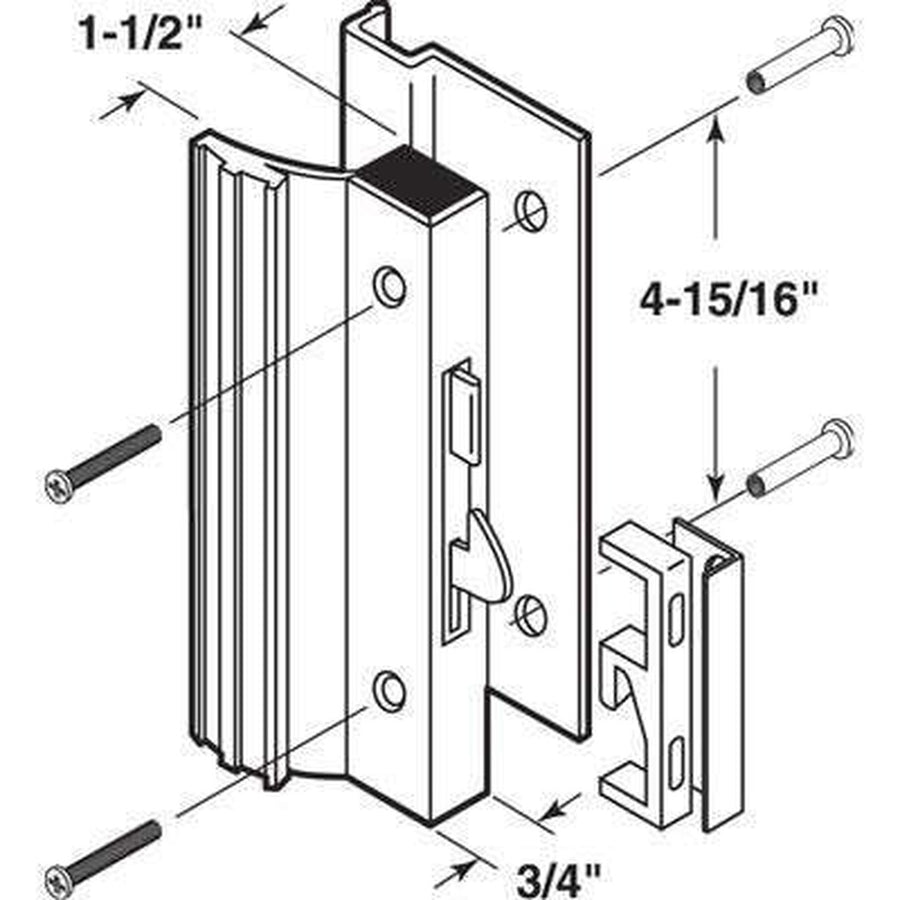Sliding Glass Door Handle Set Universal 4-15/16 Inch Hole Center - Sliding Glass Door Handle Set Universal 4-15/16 Inch Hole Center