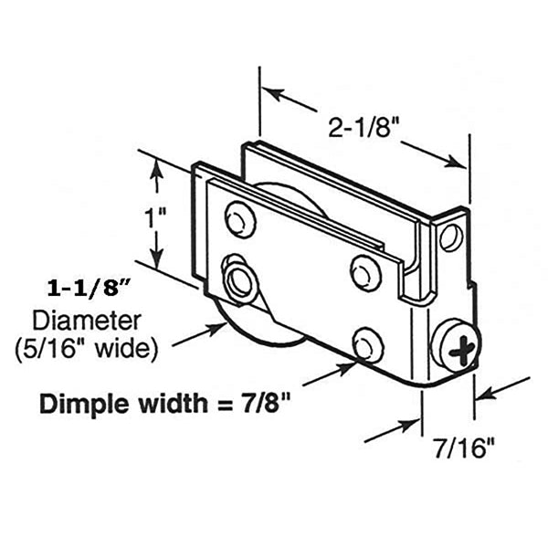 Door Roller For Viking Glass Door 1.125 Inch Steel Wheel Roller E Tab Housing - Door Roller For Viking Glass Door 1.125 Inch Steel Wheel Roller E Tab Housing