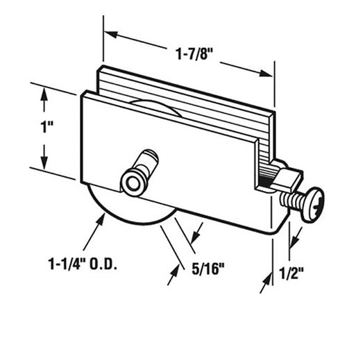 Sliding Door Roller Assembly for Alwindor and Empire Pacific Doors 1.25 Inch Steel Ball Bearing Roller and Adjustable Steel Housing - Sliding Door Roller Assembly for Alwindor and Empire Pacific Doors 1.25 Inch Steel Ball Bearing Roller and Adjustable Steel Housing