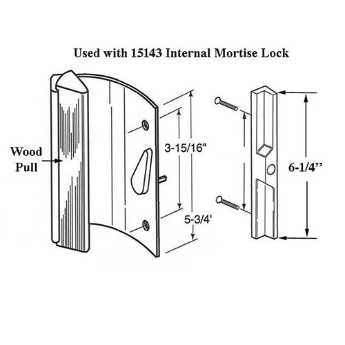 Jet Handle Set for Sliding Patio Doors 3-15/16