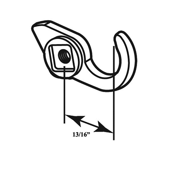 Medium 3/4 Inch Replacement Hook for Sliding Screen Door Latch Assembly - Medium 3/4 Inch Replacement Hook for Sliding Screen Door Latch Assembly