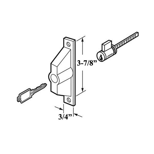 Discontinued - Outside Pull ,  3-7/8 H.C., Keyed - Weiser Keyway,  Black - Discontinued - Outside Pull ,  3-7/8 H.C., Keyed - Weiser Keyway,  Black