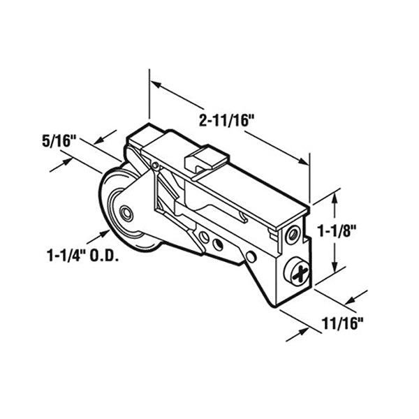 Sliding Door Roller Assembly with Adjustable Housing 1.25 Inch Steel Ball Bearing Wheel Diameter - Sliding Door Roller Assembly with Adjustable Housing 1.25 Inch Steel Ball Bearing Wheel Diameter