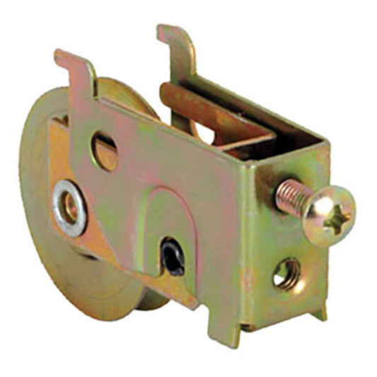 Sliding Door Hook Tab Roller With Adjustable Steel Housing 1.25 Inch Steel Wheel