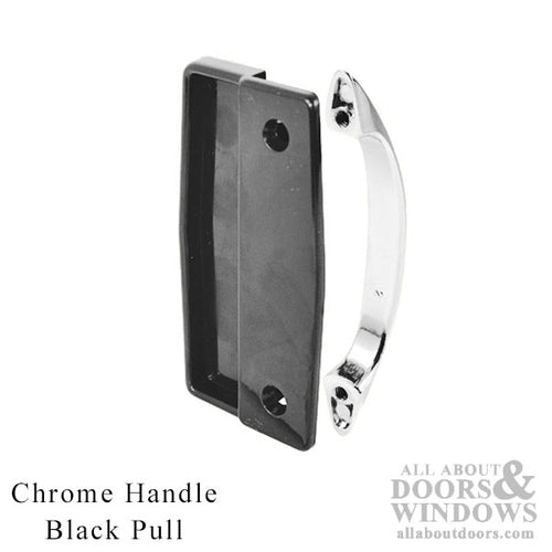 Non-Handed Pull for Sliding Screen Door - Black & Chrome - Non-Handed Pull for Sliding Screen Door - Black & Chrome