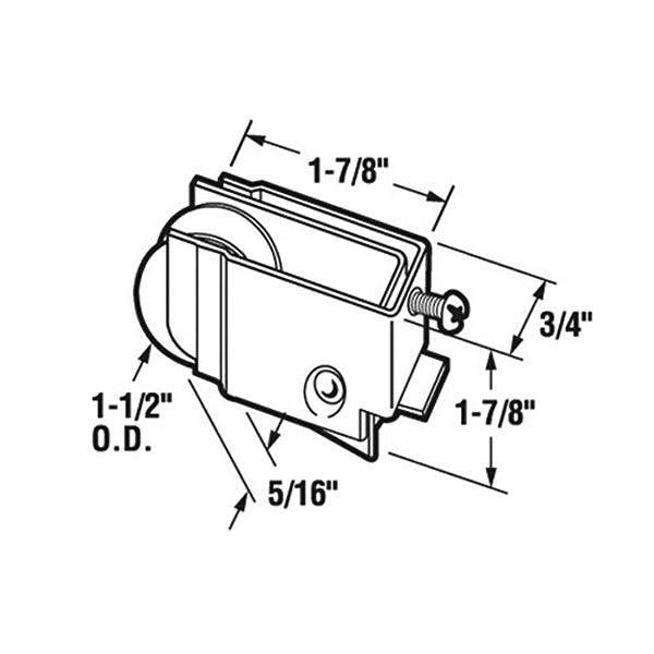 Door Roller With Adjustable Housing With 1.5 Inch Steel Wheel - Door Roller With Adjustable Housing With 1.5 Inch Steel Wheel
