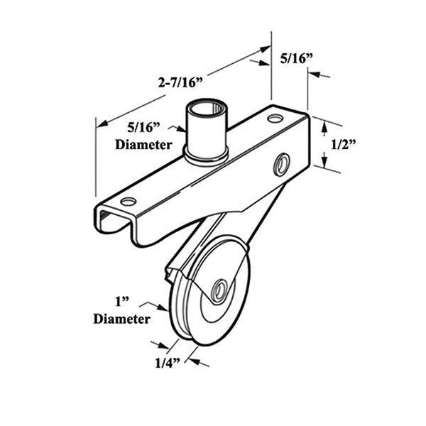 Roller Assembly with 1 Inch Nylon Wheel for Sliding Screen Door - Roller Assembly with 1 Inch Nylon Wheel for Sliding Screen Door