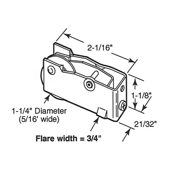 Sliding Patio Door Roller 1.25 Inch Steel Wheel With Adjustable Steel Housing - Sliding Patio Door Roller 1.25 Inch Steel Wheel With Adjustable Steel Housing