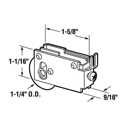 Roller Assembly for Sliding Patio Doors with Adjustable Housing 1.25 Inch Steel Ball Bearing Wheel Diameter - Roller Assembly for Sliding Patio Doors with Adjustable Housing 1.25 Inch Steel Ball Bearing Wheel Diameter
