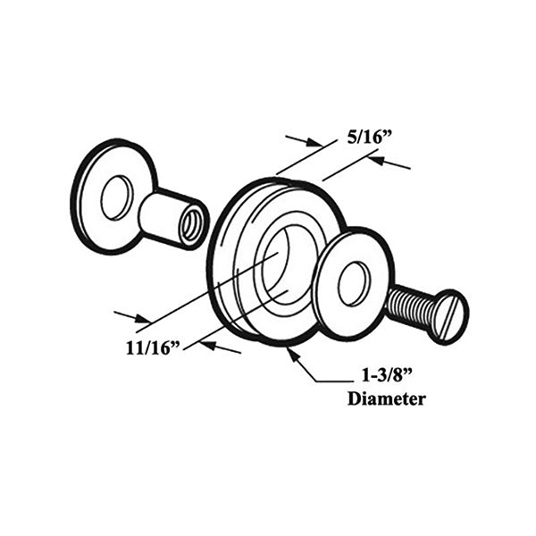 Bottom Mount Nylon Roller Assembly for Sliding Screen Door - Bottom Mount Nylon Roller Assembly for Sliding Screen Door