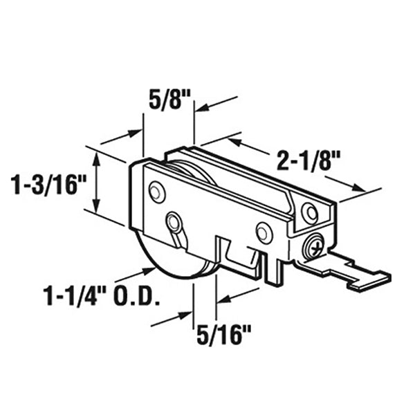 Sliding Patio Door Roller with Adjustable Steel Housing 1.25 Inch Nylon Wheel Door Roller - Sliding Patio Door Roller with Adjustable Steel Housing 1.25 Inch Nylon Wheel Door Roller