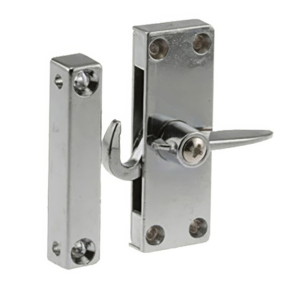 Left Hand Latch & Strke for Sliding Screen Door - Chrome - Left Hand Latch & Strke for Sliding Screen Door - Chrome