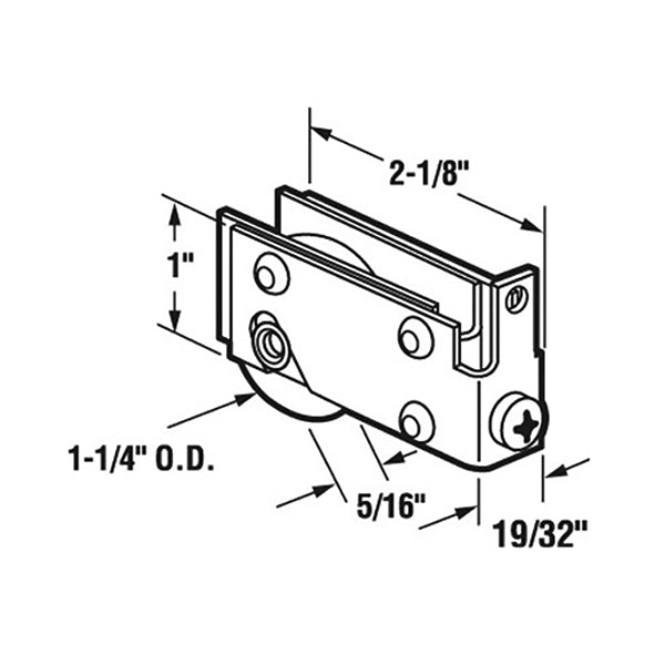 Sliding Door Roller Single Steel Wheel Steel Housing For Viking Doors 1.25 Inch Steel Wheel Roller - Sliding Door Roller Single Steel Wheel Steel Housing For Viking Doors 1.25 Inch Steel Wheel Roller