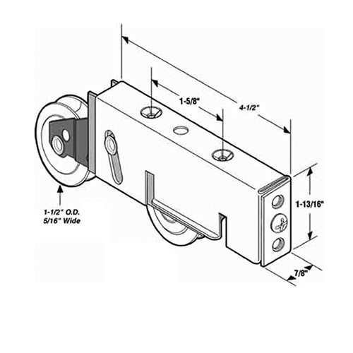 Tandem Roller Assembly 1-1/2 inch steel ball bearing wheel Sliding Patio Door - Tandem Roller Assembly 1-1/2 inch steel ball bearing wheel Sliding Patio Door