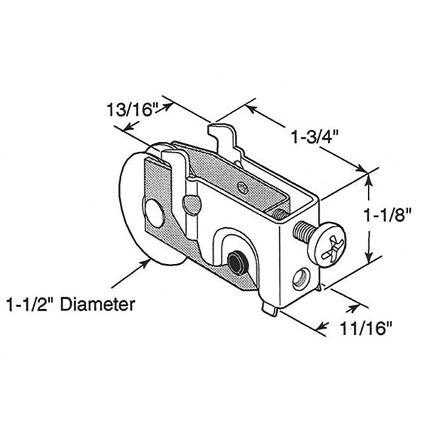 Roller Assembly for Sliding Patio Door Adjustable Steel Housing 1.5 Inch Steel Ball Bearing Wheel Diameter - Roller Assembly for Sliding Patio Door Adjustable Steel Housing 1.5 Inch Steel Ball Bearing Wheel Diameter