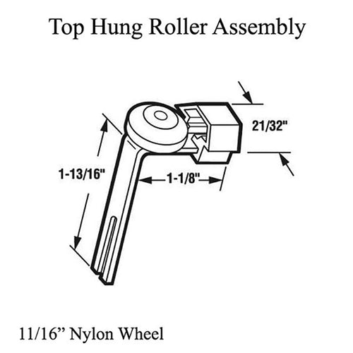 Top Hung Roller Assembly with 11/16 Inch Nylon Wheel for Sliding Screen Door - Top Hung Roller Assembly with 11/16 Inch Nylon Wheel for Sliding Screen Door