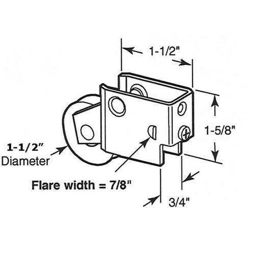 Sliding Patio Door Roller Snap In Locking Tab 1.5 Inch Steel Wheel Door Roller - Sliding Patio Door Roller Snap In Locking Tab 1.5 Inch Steel Wheel Door Roller