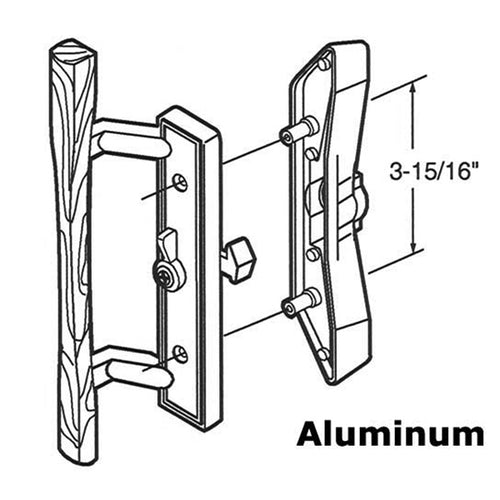 Handle Set, 3-15/16 H.C., - Aluminum Patio Door:  Discontinued  Part - Handle Set, 3-15/16 H.C., - Aluminum Patio Door:  Discontinued  Part