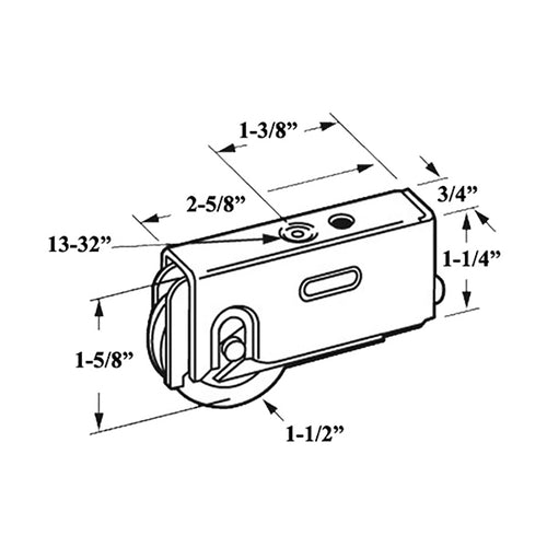 Sliding Door Roller With Plain Back Housing 1.5 Inch Single Wheel Door Roller - Sliding Door Roller With Plain Back Housing 1.5 Inch Single Wheel Door Roller
