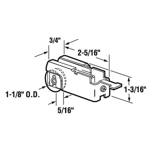 Sliding Patio Door Roller Assembly with Adjustable Steel Housing 1.125 Inch Steel Ball Bearing Wheel Diameter - Sliding Patio Door Roller Assembly with Adjustable Steel Housing 1.125 Inch Steel Ball Bearing Wheel Diameter