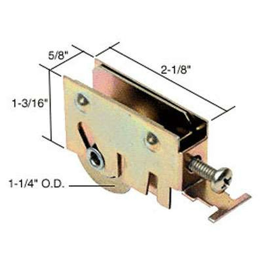 Sliding Door Roller For Sliding Patio Door With Adjustable Steel K Tab Housing  With 1.25 Inch Steel Wheel