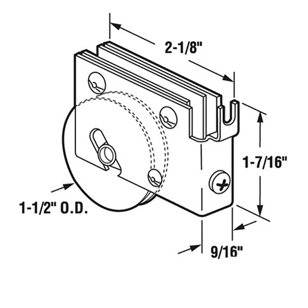 Sliding Patio Door Roller 1.5 Inch Nylon Wheel With Adjustable Steel Housing - Sliding Patio Door Roller 1.5 Inch Nylon Wheel With Adjustable Steel Housing